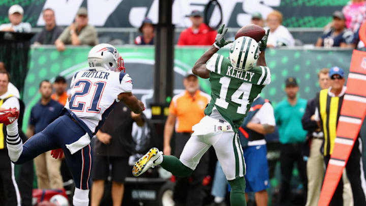 EAST RUTHERFORD, NJ - OCTOBER 15: Wide receiver Jeremy Kerley