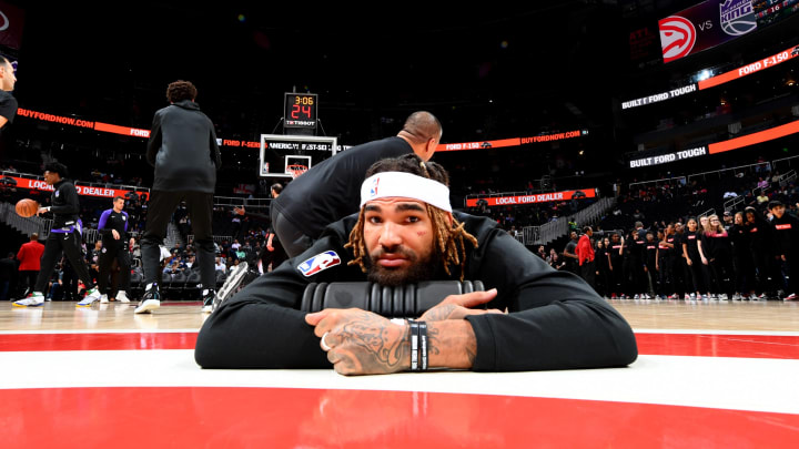 ATLANTA, GA – November 1: Willie Cauley-Stein #00 of the Sacramento Kings warms up prior to a game against the Atlanta Hawks on November 1, 2018 at State Farm Arena in Atlanta, Georgia. NOTE TO USER: User expressly acknowledges and agrees that, by downloading and/or using this Photograph, user is consenting to the terms and conditions of the Getty Images License Agreement. Mandatory Copyright Notice: Copyright 2018 NBAE (Photo by Scott Cunningham/NBAE via Getty Images)
