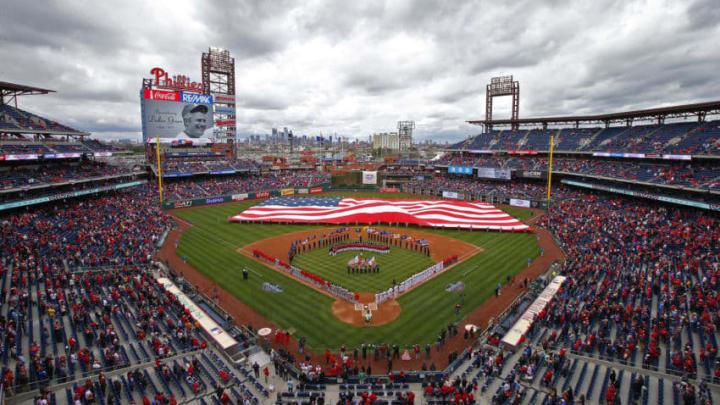 PHILADELPHIA, PA - APRIL 07: Opening day ceremony before a game between the Philadelphia Phillies and the Washington Nationals at Citizens Bank Park on April 7, 2017 in Philadelphia, Pennsylvania. (Photo by Rich Schultz/Getty Images)