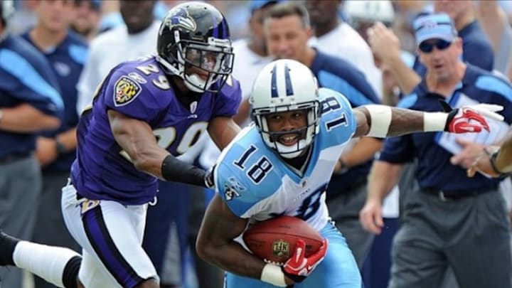 The Tennessee Titans are expecting a ruling from the NFL on Kenny Britt within the week, but a final suspension won't likely start until after the regular season begins. (Mandatory Credit: Don McPeak-US PRESSWIRE)