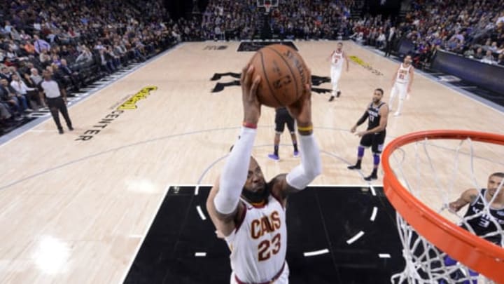 SACRAMENTO, CA – DECEMBER 27: LeBron James #23 of the Cleveland Cavaliers goes to the basket against the Sacramento Kings on December 27, 2017 at Golden 1 Center in Sacramento, California. NOTE TO USER: User expressly acknowledges and agrees that, by downloading and or using this Photograph, user is consenting to the terms and conditions of the Getty Images License Agreement. Mandatory Copyright Notice: Copyright 2017 NBAE (Photo by Rocky Widner/NBAE via Getty Images)