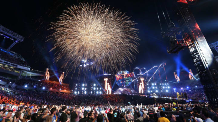 Fireworks explode during WrestleMania 33 on Sunday, April 2, 2017 at Camping World Stadium in Orlando, Fla. (Stephen M. Dowell/Orlando Sentinel/TNS via Getty Images)