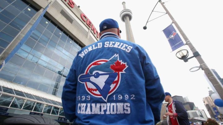 Outside Rogers Centre in Toronto, Canada. (Photo by Tom Szczerbowski/Getty Images)