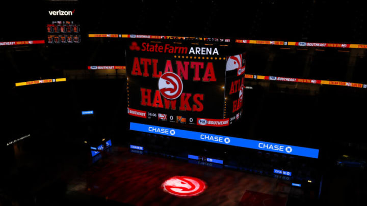 ATLANTA, GA - FEBRUARY 04: A general view of the court prior to the game between the Utah Jazz and Atlanta Hawks at State Farm Arena on February 4, 2021 in Atlanta, Georgia. NOTE TO USER: User expressly acknowledges and agrees that, by downloading and/or using this photograph, user is consenting to the terms and conditions of the Getty Images License Agreement. (Photo by Todd Kirkland/Getty Images)