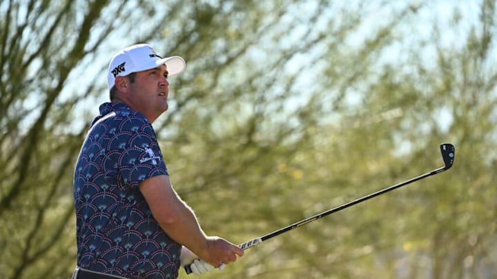 LAS VEGAS, NEVADA - OCTOBER 14: Jason Kokrak of the United States looks on from the second tee during the first round of THE CJ CUP @ SUMMIT at The Summit Club on October 14, 2021 in Las Vegas, Nevada. (Photo by Alex Goodlett/Getty Images for CJ Cup @ Summit)