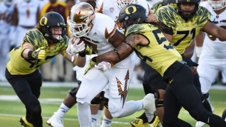 EUGENE, OR - OCTOBER 29: Running back Kalen Ballage