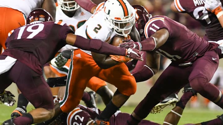 BLACKSBURG, VA - OCTOBER 20: Running back Joseph Yearby