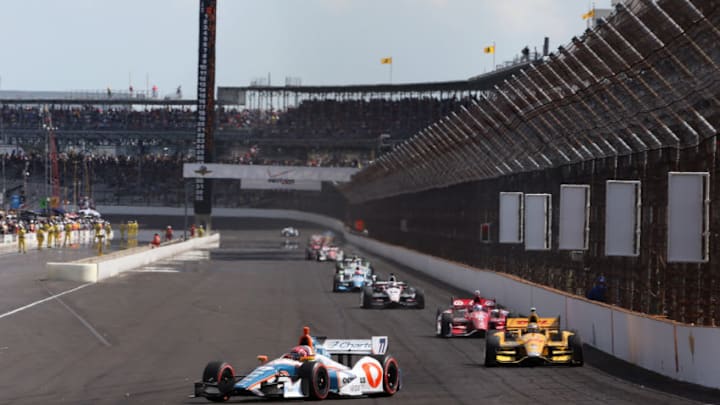 INDIANAPOLIS, IN - MAY 10: Simon Pagenaud of France, drives the #77 Schmidt Peterson Hamilton Motorsports Dallara Honda during the Grand Prix of Indianapolis at Indianapolis Motor Speedway on May 10, 2014 in Indianapolis, Indiana. (Photo by Nick Laham/Getty Images)