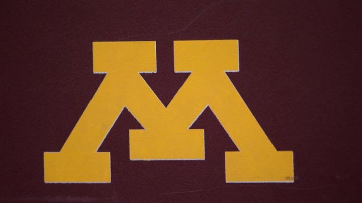 Nov 26, 2016; Madison, WI, USA; Minnesota Golden Gophers logo during the game against the Wisconsin Badgers at Camp Randall Stadium. Wisconsin won 31-17. Mandatory Credit: Jeff Hanisch-USA TODAY Sports