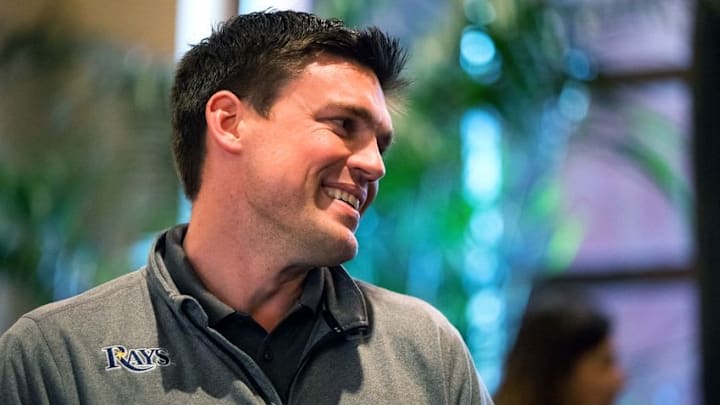 Nov 8, 2016; Scottsdale, AZ, USA; Tampa Bay Rays general manager Erik Neander during the MLB general managers meeting at the Omni Scottsdale Resort. Mandatory Credit: Mark J. Rebilas-USA TODAY Sports