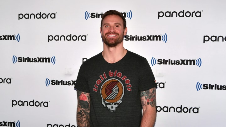 NEW YORK, NEW YORK – OCTOBER 17: (EXCLUSIVE COVERAGE) Former NFL defensive end Chris Long visits SiriusXM Studios on October 17, 2019 in New York City. (Photo by Slaven Vlasic/Getty Images)