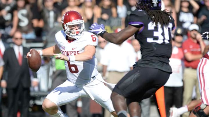 FORT WORTH, TX - OCTOBER 01: Quarterback Baker Mayfield
