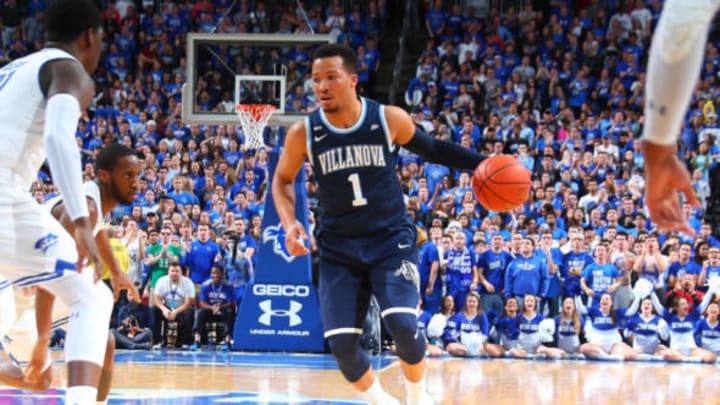 NEWARK, NJ – FEBRUARY 28: Villanova Wildcats guard Jalen Brunson (1) during the first half of the College Basketball Game between the Seton Hall Pirates and the Villanova Wildcats on February 28, 2018, at the Prudential Center in Newark, NJ. (Photo by Rich Graessle/Icon Sportswire via Getty Images)