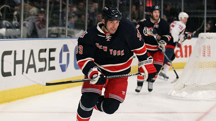 NEW YORK, NY – DECEMBER 12: Michal Rozsival #33 of the New York Rangers skates against the Washington Capitals on December 12, 2010 at Madison Square Garden in New York City. (Photo by Jim McIsaac/Getty Images)