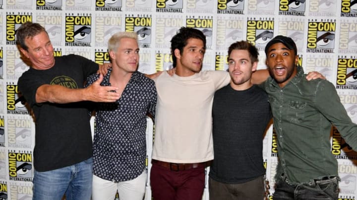 SAN DIEGO, CA - JULY 21: (L-R) Linden Ashby, Colton Haynes, Tyler Posey, Dylan Sprayberry and Khylin Rhambo at the 'Teen Wolf' Press Line during Comic-Con International 2017 at Hilton Bayfront on July 21, 2017 in San Diego, California. (Photo by Dia Dipasupil/Getty Images)