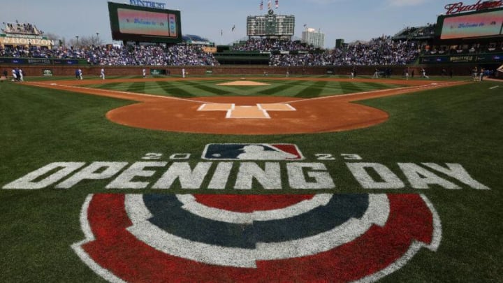 CHICAGO, ILLINOIS - MARCH 30: A general view of Wrigley Field prior to the game between the Chicago Cubs and the Milwaukee Brewers on March 30, 2023 in Chicago, Illinois. (Photo by Michael Reaves/Getty Images)