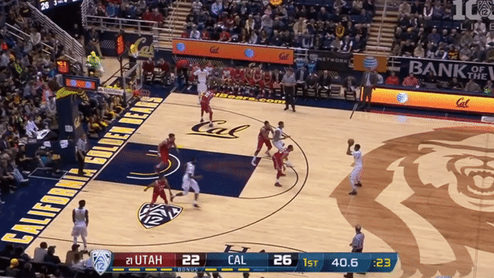 Utah @ California - Poeltl 1-on-1 defense against Brown from elbow, good job staying in front and going straight up