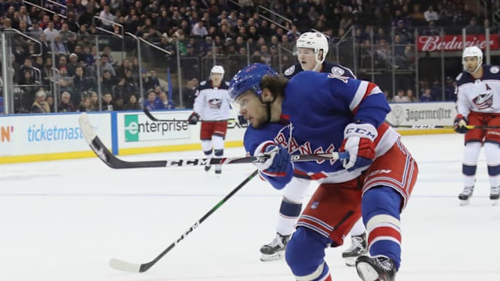 Artemi Panarin #10 of the New York Rangers skates against the Columbus Blue Jackets at Madison Square Garden . (Photo by Bruce Bennett/Getty Images)