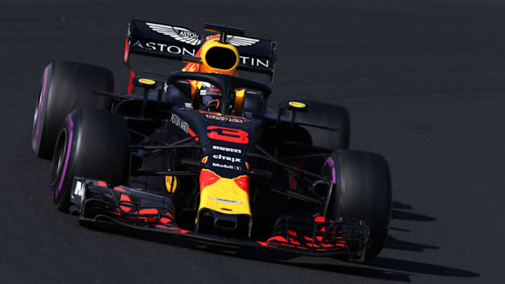 BUDAPEST, HUNGARY - JULY 29: Daniel Ricciardo of Australia driving the (3) Aston Martin Red Bull Racing RB14 TAG Heuer (Photo by Charles Coates/Getty Images)