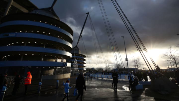 MANCHESTER, ENGLAND - DECEMBER 22: General view outside the stadium prior to the Premier League match between Manchester City and Crystal Palace at Etihad Stadium on December 22, 2018 in Manchester, United Kingdom. (Photo by Clive Brunskill/Getty Images)