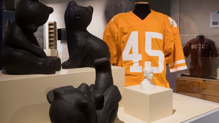 This Johnny Majors signed jersey is part of a new exhibit at the Museum of East Tennessee History showing some of the items the museum has collected in its 25 years on Gay Street.Kns Pastmuseum 0916