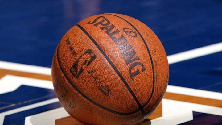 ATLANTA - DECEMBER 02: A Spalding basketball sits on the floor during the game between the Atlanta Hawks and the Toronto Raptors at Philips Arena on December 2, 2009 in Atlanta, Georgia. NOTE TO USER: User expressly acknowledges and agrees that, by downloading and/or using this Photograph, User is consenting to the terms and conditions of the Getty Images License Agreement. (Photo by Kevin C. Cox/Getty Images)