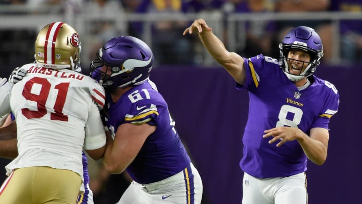 MINNEAPOLIS, MN – AUGUST 27: Sam Bradford (Photo by Hannah Foslien/Getty Images)