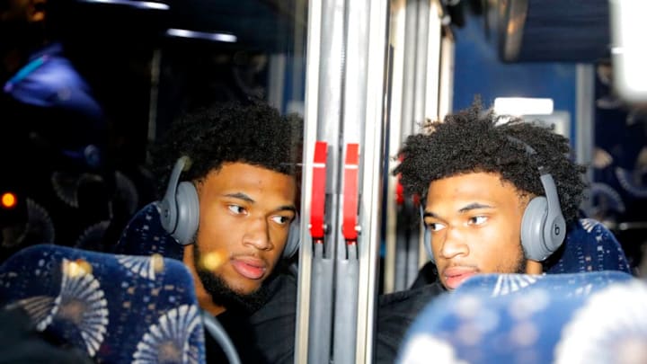 CHARLOTTE, NC - FEBRUARY 15: Marvin Bagley III #35 of the U.S. Team is seen before the 2019 Mtn Dew ICE Rising Stars Game on February 15, 2019 at the Spectrum Center in Charlotte, North Carolina. NOTE TO USER: User expressly acknowledges and agrees that, by downloading and/or using this photograph, user is consenting to the terms and conditions of the Getty Images License Agreement. Mandatory Copyright Notice: Copyright 2019 NBAE (Photo by Jeyhoun Allebaugh/NBAE via Getty Images)