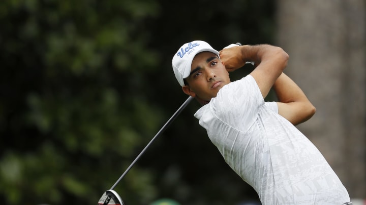 AUGUSTA, GEORGIA – APRIL 08: Devon Bling of the United States plays a tee shot during a practice round prior to The Masters at Augusta National Golf Club on April 08, 2019 in Augusta, Georgia. (Photo by Kevin C. Cox/Getty Images)