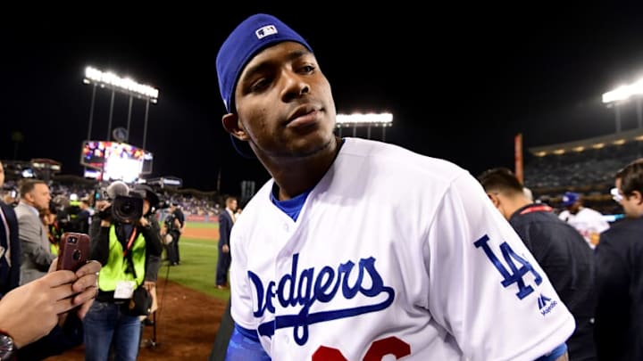 LOS ANGELES, CA - OCTOBER 31: Yasiel Puig