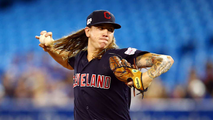 TORONTO, ON - JULY 22: Mike Clevinger #52 of the Cleveland Indians delivers a pitch in the first inning during a MLB game against the Toronto Blue Jays at Rogers Centre on July 22, 2019 in Toronto, Canada. (Photo by Vaughn Ridley/Getty Images)