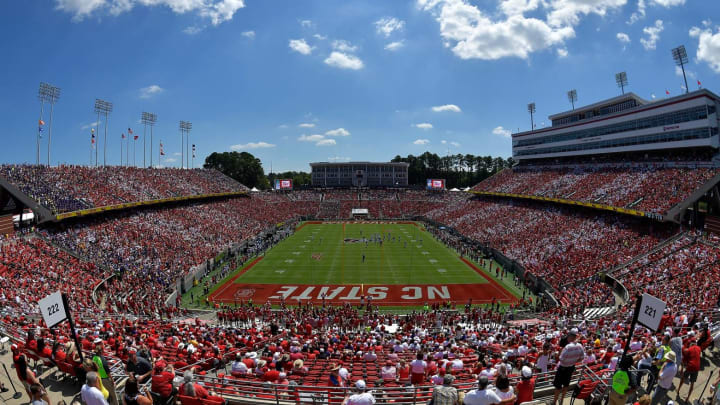 RALEIGH, NORTH CAROLINA – AUGUST 31: General view of the game between the North Carolina State Wolfpack and the East Carolina Pirates at Carter-Finley Stadium on August 31, 2019 in Raleigh, North Carolina. (Photo by Grant Halverson/Getty Images)