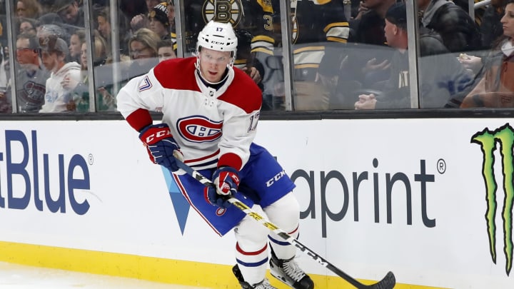 BOSTON, MA – DECEMBER 01: Montreal Canadiens defenseman Brett Kulak (17) (Photo by Fred Kfoury III/Icon Sportswire via Getty Images)