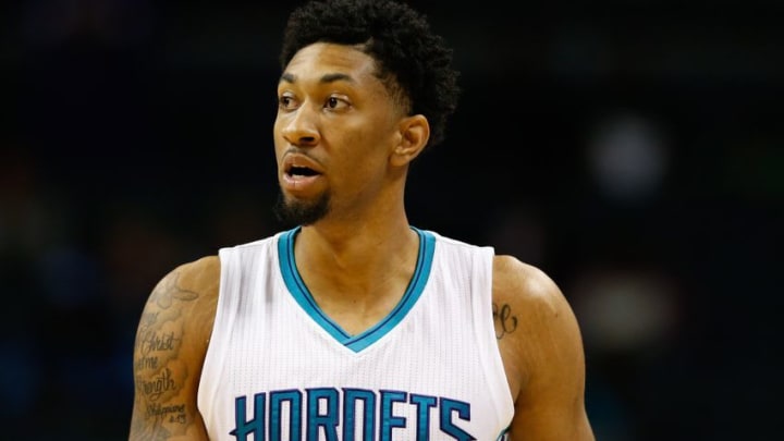 Nov 7, 2016; Charlotte, NC, USA; Charlotte Hornets forward Christian Wood (35) stands on the court in the game against the Indiana Pacers at Spectrum Center. The Hornets defeated the Pacers 122-100. Mandatory Credit: Jeremy Brevard-USA TODAY Sports