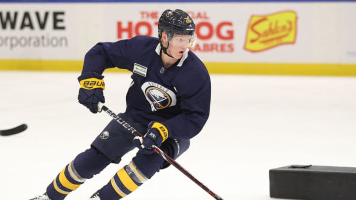 BUFFALO, NY - JUNE 28: Buffalo Sabres Rasmus Dahlin 26 skates during the 2018 Buffalo Sabres Development Camp on June 28, 2018, at HarborCenter in Buffalo, New York. (Photo by Jerome Davis/Icon Sportswire via Getty Images)