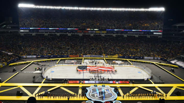 The Pittsburgh Penguins vs. The Philadelphia Flyers. (Photo by Matt Kincaid/Getty Images)