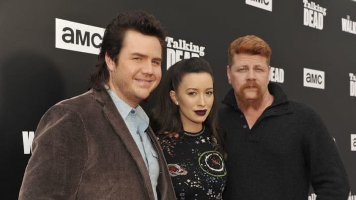 HOLLYWOOD, CA - OCTOBER 23: Actors Josh McDermitt, Christian Serratos and Michael Cudlitz speaks attend AMC presents 'Talking Dead Live' for the premiere of 'The Walking Dead' at Hollywood Forever on October 23, 2016 in Hollywood, California. (Photo by John Sciulli/Getty Images for AMC)
