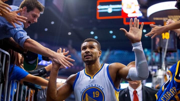 Nov 27, 2015; Phoenix, AZ, USA; Golden State Warriors guard Leandro Barbosa high fives fans in the crowd following the game against the Phoenix Suns at Talking Stick Resort Arena. The Warriors defeated the Suns 135-116. Mandatory Credit: Mark J. Rebilas-USA TODAY Sports