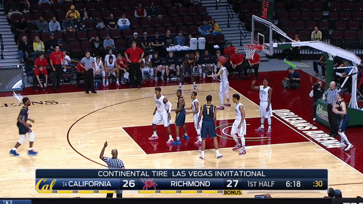 California v Richmond - Brown quick first step, explodes through defenders, finger roll finish