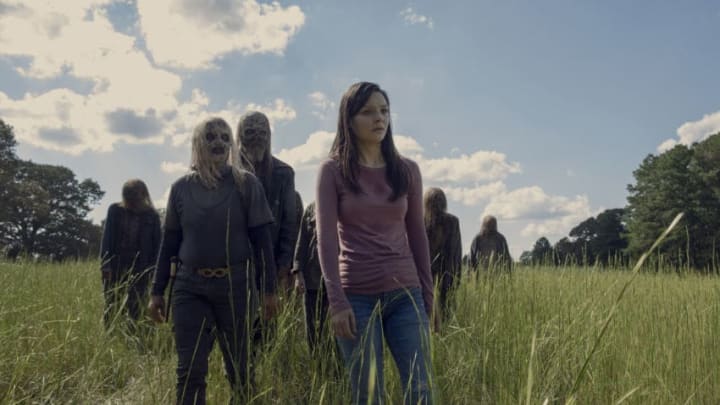 Samantha Morton as Alpha, Ryan Hurst as Beta, Cassady McClincy as Lydia - The Walking Dead _ Season 9, Episode 12 - Photo Credit: Gene Page/AMC