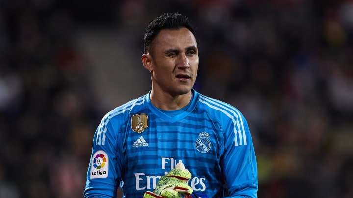 GIRONA, SPAIN – JANUARY 31: Keylor Navas of Real Madrid during the Copa del Rey second leg Quarter Final match between Girona FC and Real Madrid at Montilivi Stadium on January 31, 2019 in Girona, Spain. (Photo by Quality Sport Images/Getty Images)