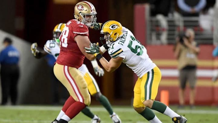 SANTA CLARA, CA - AUGUST 26: Outside linebacker Kyler Fackrell #51 of the Green Bay Packers rushes up against John Theus #78 of the San Francisco 49ers in the second half of their preseason football game at Levi's Stadium on August 26, 2016 in Santa Clara, California. (Photo by Thearon W. Henderson/Getty Images) SANTA CLARA, CA - AUGUST 26: Outside linebacker Kyler Fackrell #51 of the Green Bay Packers rushes up against John Theus #78 of the San Francisco 49ers in the second half of their preseason football game at Levi's Stadium on August 26, 2016 in Santa Clara, California. (Photo by Thearon W. Henderson/Getty Images)
