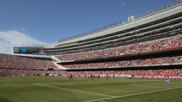 CHICAGO, IL - JULY 23: A general view as Manchester United takes on the Chicago Fire in a friendly match during the World Football Challenge 2011 at Soldier Field on July 23, 2011 in Chicago, Illinois. Manchester United defeated the Fire 3-1. (Photo by Vincent Formanek/Getty Images)