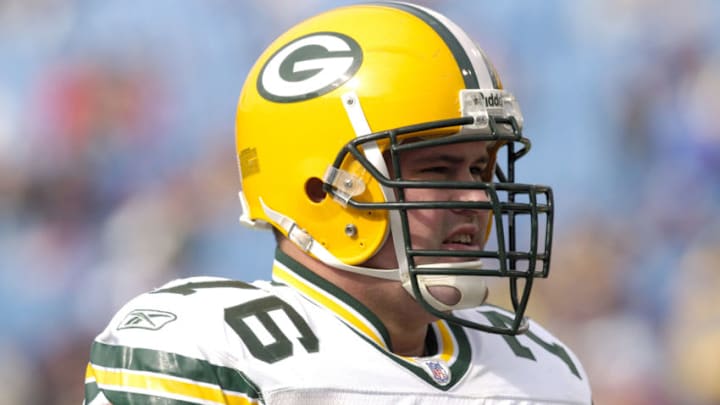 Chad Clifton of the Green Bay Packers during a game between the Green Bay Packers and Buffalo Bills at Ralph Wilson Stadium in Orchard Park, New York on November 5, 2006. Buffalo won 24-10. (Photo by Mark Konezny/NFLPhotoLibrary)