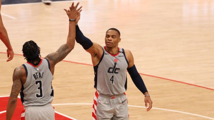 Washington Wizards Bradley Beal Russell Westbrook. Mandatory Credit: Geoff Burke-USA TODAY Sports