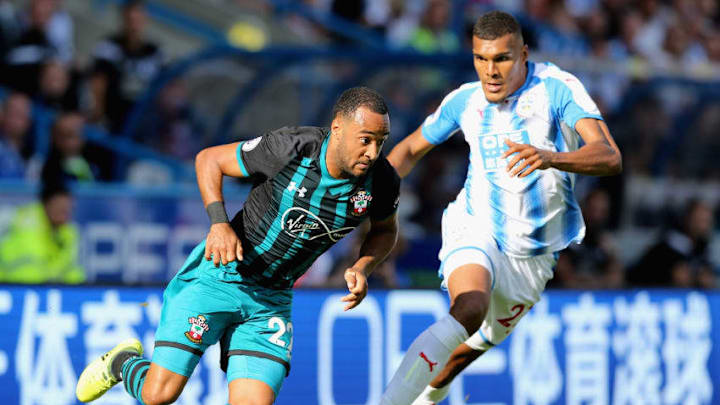 HUDDERSFIELD, ENGLAND - AUGUST 26: Nathan Redmond of Southampton in action during the Premier League match between Huddersfield Town and Southampton at John Smith's Stadium on August 26, 2017 in Huddersfield, England. (Photo by Nigel Roddis/Getty Images)