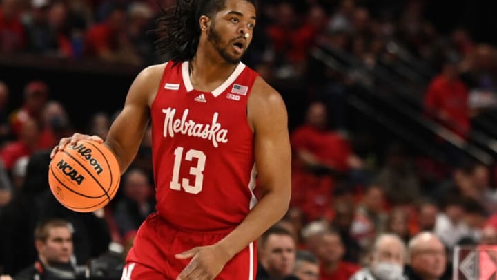 Nebraska basketball forward Derrick Walker (13) dribbles(Tommy Gilligan-USA TODAY Sports)