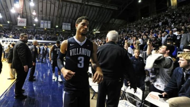 Jan 4, 2017; Indianapolis, IN, USA; Villanova University guard Josh Hart (3) walks off the court after loosing to Butler University, 66-58, at Hinkle Fieldhouse. Mandatory Credit: Thomas J. Russo-USA TODAY Sports