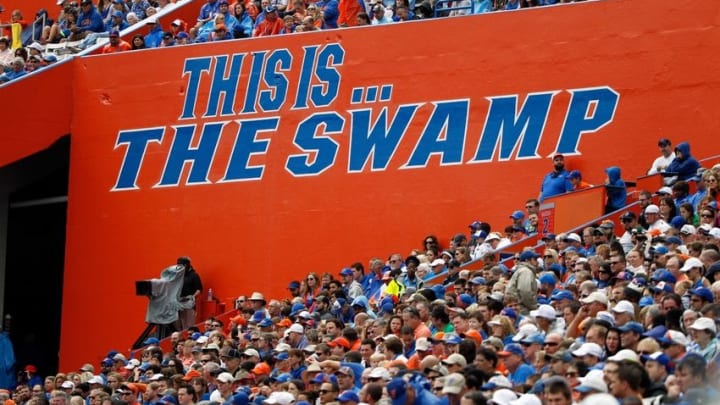 Nov 22, 2014; Gainesville, FL, USA; An overview of the Swamp during the first quarter against the Eastern Kentucky Colonels at Ben Hill Griffin Stadium. Mandatory Credit: Kim Klement-USA TODAY Sports