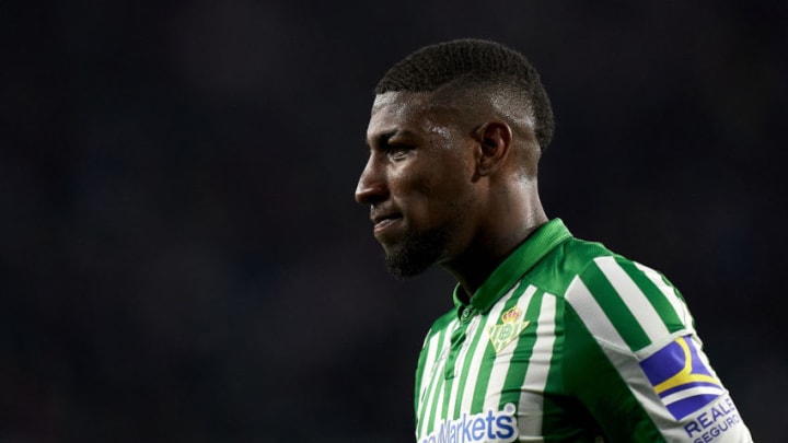 SEVILLE, SPAIN - MARCH 08: Emerson of Real Betis Balompie looks on during the Liga match between Real Betis Balompie and Real Madrid CF at Estadio Benito Villamarin on March 08, 2020 in Seville, Spain. (Photo by Mateo Villalba/Quality Sport Images/Getty Images)